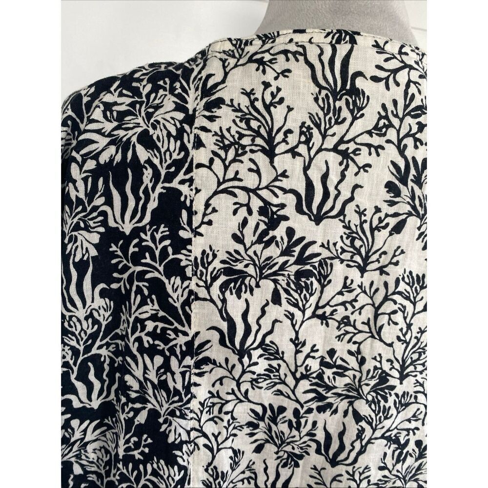 Martha Stewart Kaftan Dress Beach Cover-Up Size S Black & White Linen Blend - Picture 7 of 12